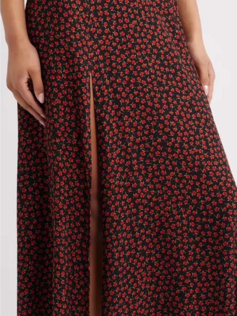 Women’s Floral Maxi Skirt in Navy and Red